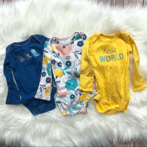 3 long sleeve onesies